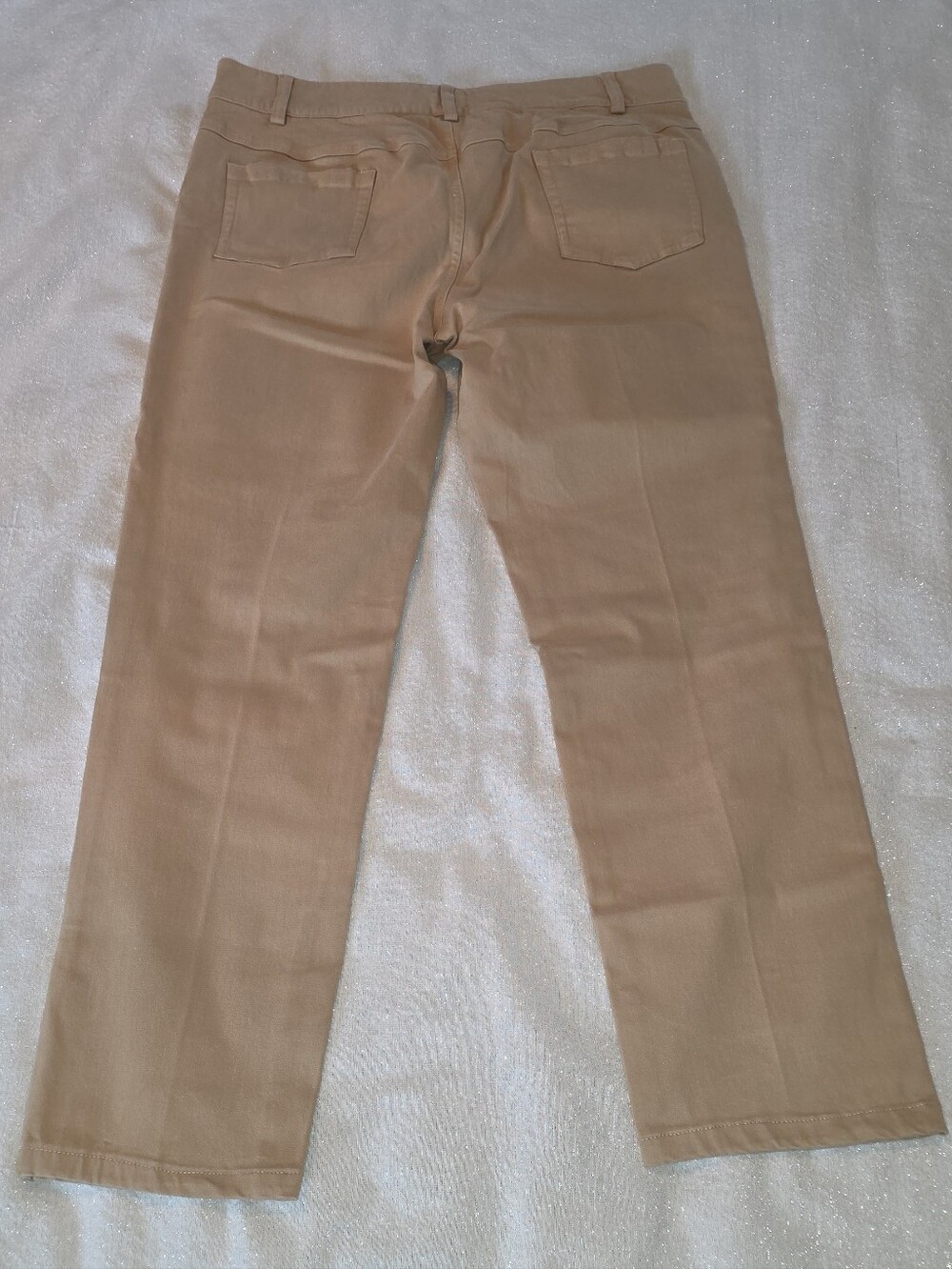 J.McLaughlin Lexi Jeans Raw Beige Tan Slim Leg 4-Way Stretch Career Travel 10 - Picture 4 of 12